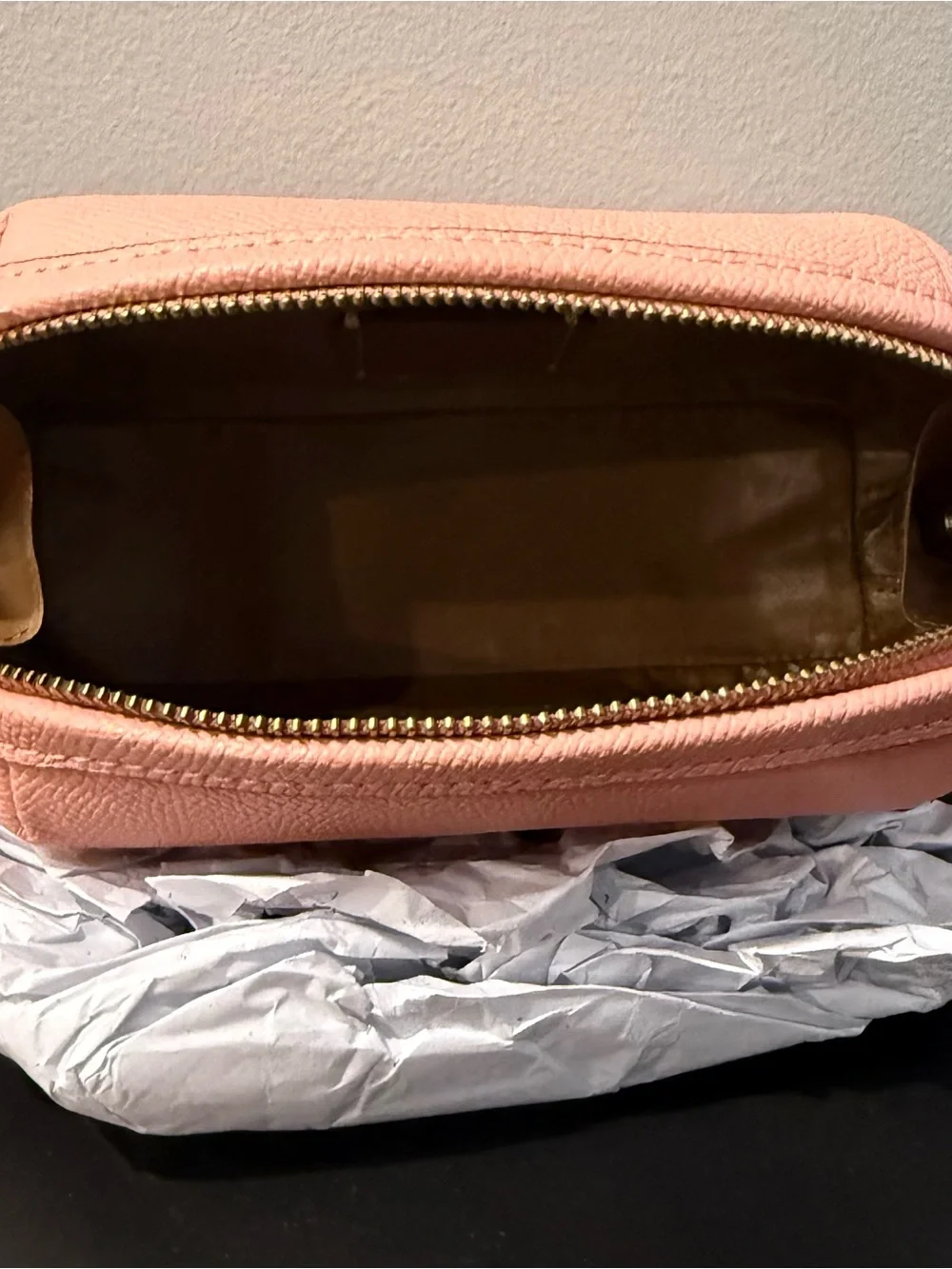 New Coach Julienne Cosmetic Case 17 Style# C3489 B4RZH Candy Pink cross grain